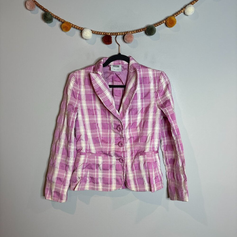 Moschino Cheap and Chic pastel plaid blazer jacket